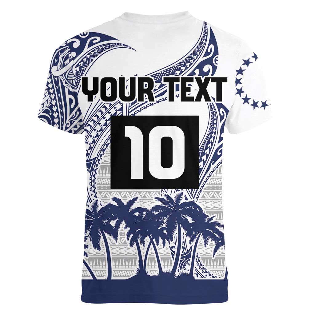 Cook Islands Marathon 2025-Pursuit in Paradise Women V-Neck T-Shirt Blue Color LT03 - Polynesian Pride