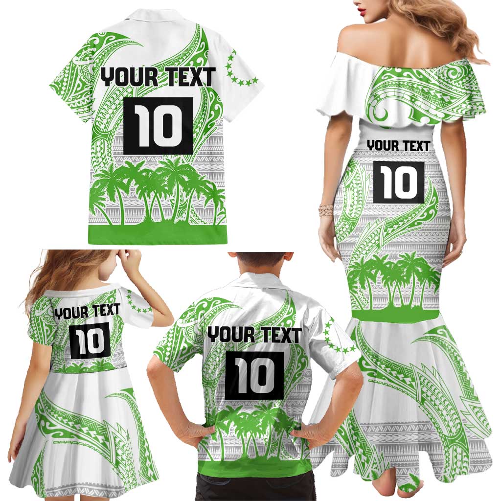 Cook Islands Marathon 2025-Pursuit in Paradise Family Matching Mermaid Dress and Hawaiian Shirt Green Color LT03 - Polynesian Pride