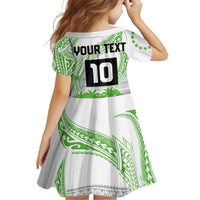 Cook Islands Marathon 2025-Pursuit in Paradise Family Matching Off The Shoulder Long Sleeve Dress and Hawaiian Shirt Green Color
