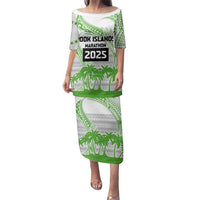 Cook Islands Marathon 2025-Pursuit in Paradise Family Matching Puletasi and Hawaiian Shirt Green Color LT03 Mom's Dress Green - Polynesian Pride