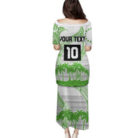 Cook Islands Marathon 2025-Pursuit in Paradise Family Matching Puletasi and Hawaiian Shirt Green Color LT03 - Polynesian Pride