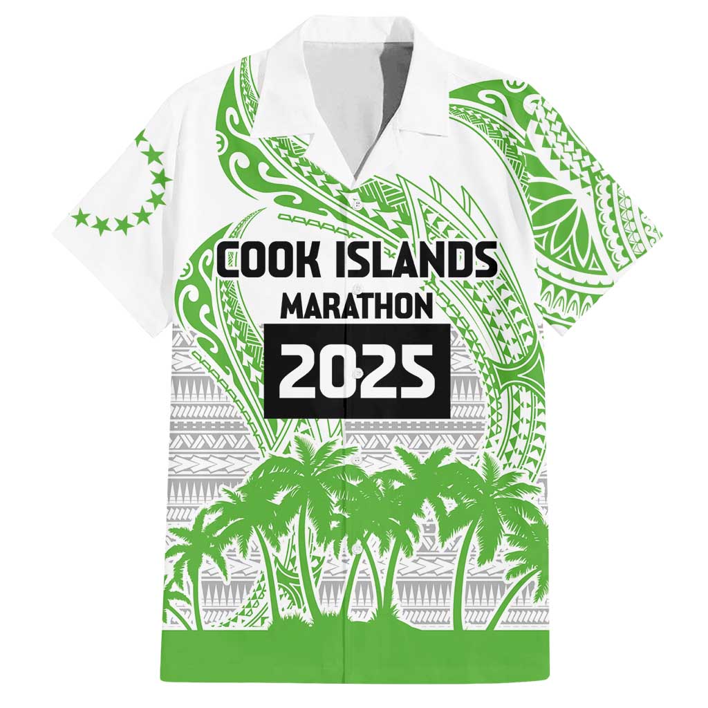 Cook Islands Marathon 2025-Pursuit in Paradise Family Matching Tank Maxi Dress and Hawaiian Shirt Green Color LT03 Dad's Shirt - Short Sleeve Green - Polynesian Pride