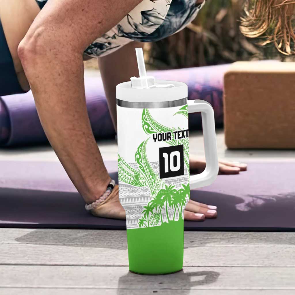 Cook Islands Marathon 2025-Pursuit in Paradise Tumbler With Handle Green Color