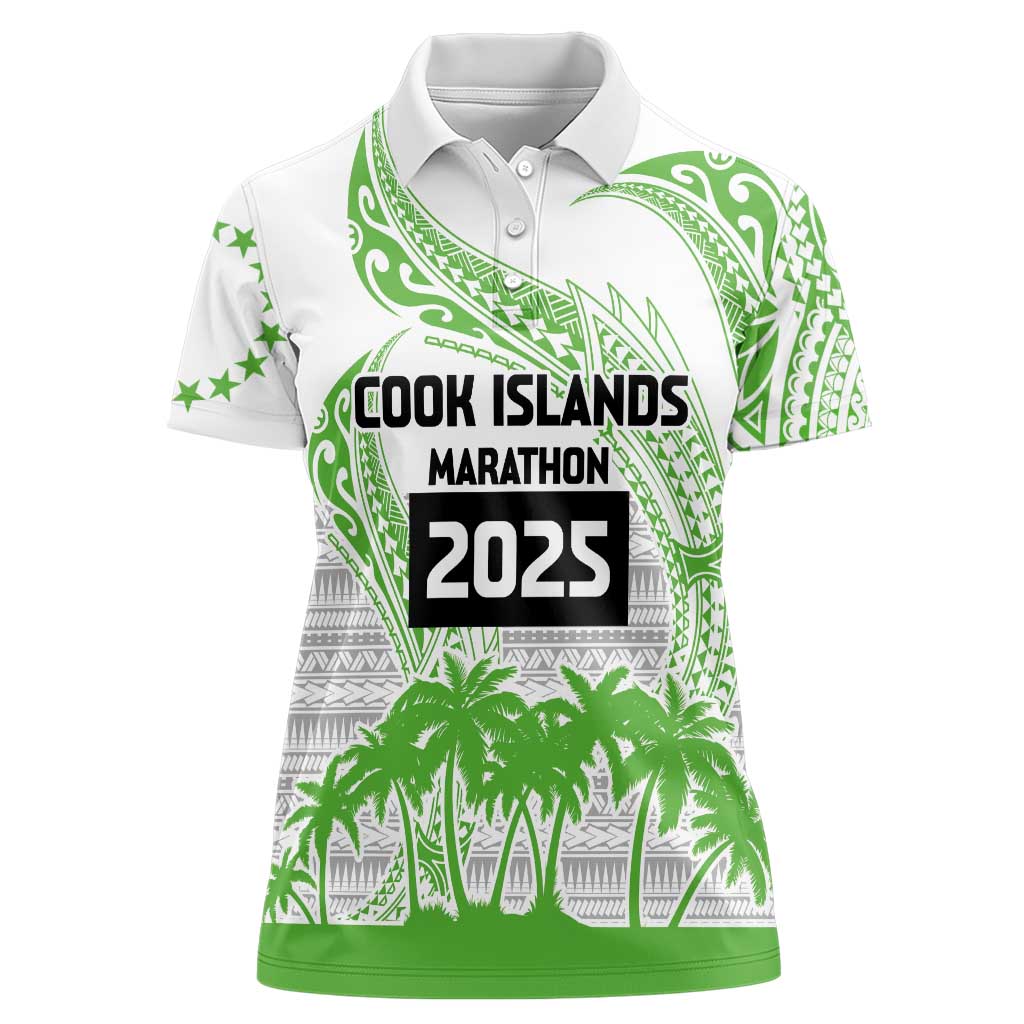 Cook Islands Marathon 2025-Pursuit in Paradise Women Polo Shirt Green Color