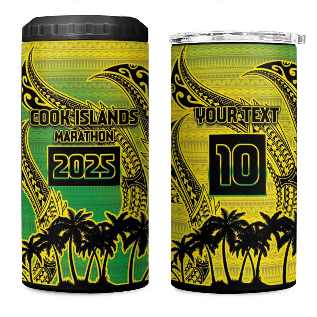 Cook Islands Marathon 2025-Pursuit in Paradise 4 in 1 Can Cooler Tumbler Special Edition LT03 One Size: 16 oz Yellow-Green - Polynesian Pride