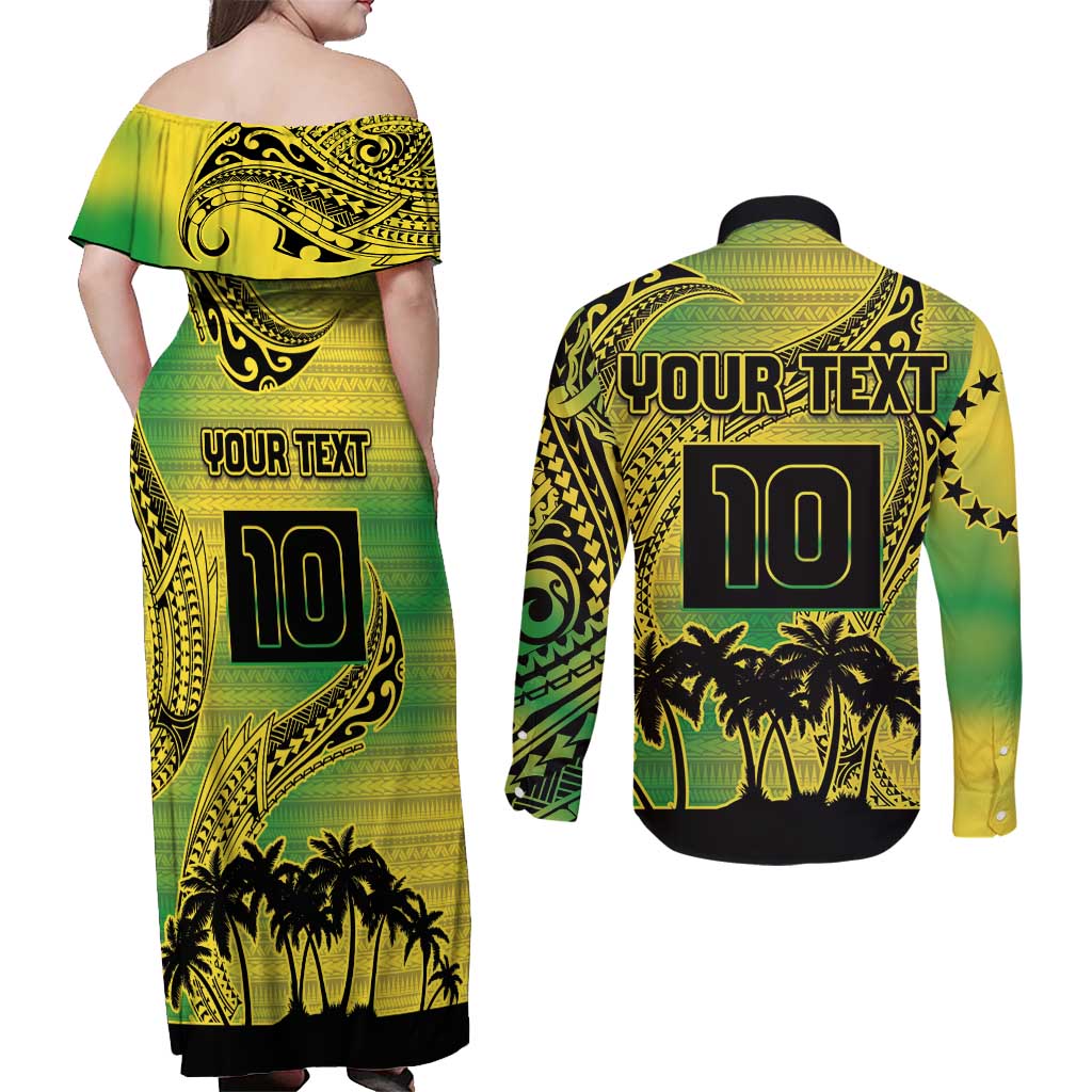 Cook Islands Marathon 2025-Pursuit in Paradise Couples Matching Off Shoulder Maxi Dress and Long Sleeve Button Shirt Special Edition LT03 - Polynesian Pride