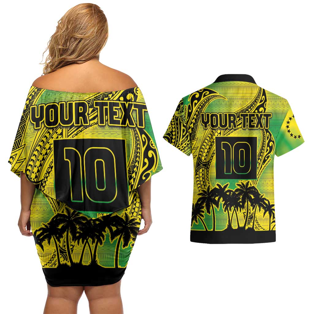 Cook Islands Marathon 2025-Pursuit in Paradise Couples Matching Off Shoulder Short Dress and Hawaiian Shirt Special Edition LT03 - Polynesian Pride
