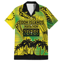Cook Islands Marathon 2025-Pursuit in Paradise Family Matching Short Sleeve Bodycon Dress and Hawaiian Shirt Special Edition LT03 Dad's Shirt - Short Sleeve Yellow-Green - Polynesian Pride