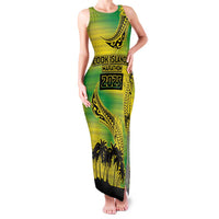 Cook Islands Marathon 2025-Pursuit in Paradise Family Matching Tank Maxi Dress and Hawaiian Shirt Special Edition LT03 Mom's Dress Yellow-Green - Polynesian Pride