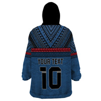 Custom Toa Samoa Rugby Wearable Blanket Hoodie Samoan Warrior Ula Fala Tribal Pattern LT03