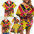 Custom Papua New Guinea Rugby Family Matching Off Shoulder Short Dress and Hawaiian Shirt Bird of Paradise and Hibiscus Polynesian Pattern Yellow Color LT03