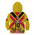 Custom Papua New Guinea Rugby Kid Hoodie Bird of Paradise and Hibiscus Polynesian Pattern Yellow Color LT03