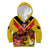 Custom Papua New Guinea Rugby Kid Hoodie Bird of Paradise and Hibiscus Polynesian Pattern Yellow Color LT03