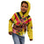 Custom Papua New Guinea Rugby Kid Hoodie Bird of Paradise and Hibiscus Polynesian Pattern Yellow Color LT03