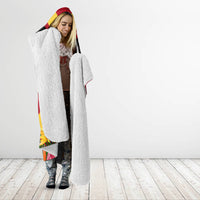 Custom Papua New Guinea Rugby Hooded Blanket Bird of Paradise and Hibiscus Polynesian Pattern Red Color