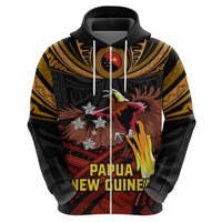 Papua New Guinea Bird-of-Paradise Hoodie Coat of Arms and Tribal Patterns LT03 - Polynesian Pride