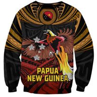 Papua New Guinea Bird-of-Paradise Sweatshirt Coat of Arms and Tribal Patterns LT03 Unisex Black - Polynesian Pride