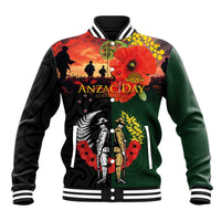 New Zealand and Australia ANZAC Day Baseball Jacket Lest We Forget Indigenous and Maori Pattern