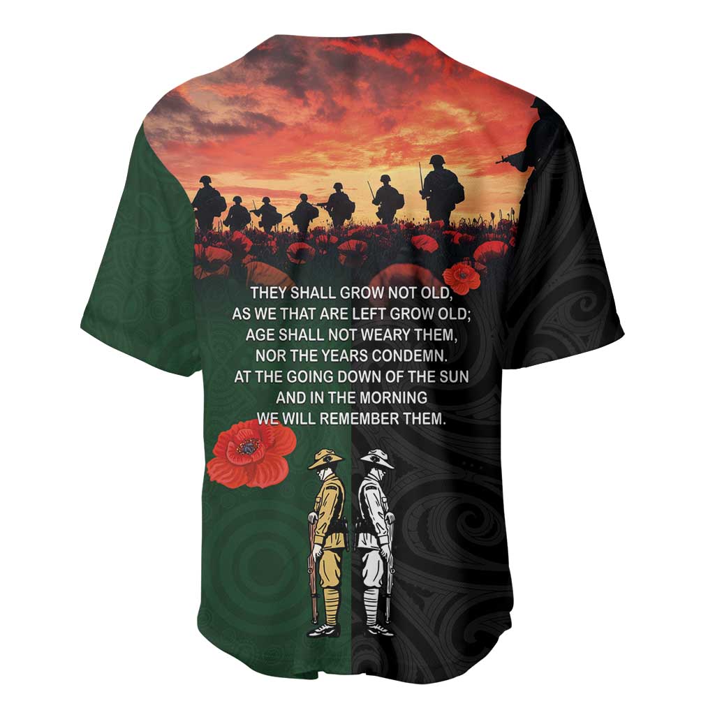 New Zealand and Australia ANZAC Day Baseball Jersey Lest We Forget Indigenous and Maori Pattern LT03 - Polynesian Pride