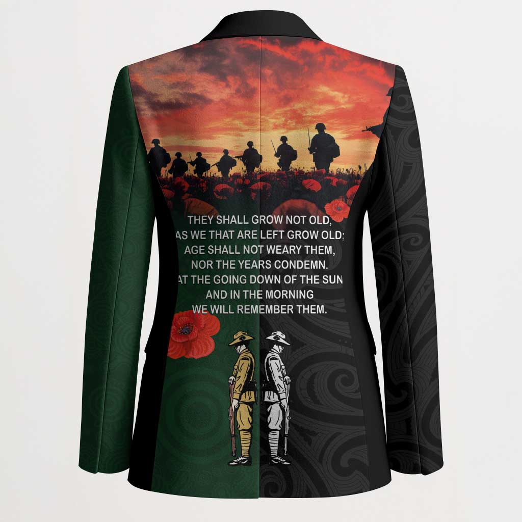 New Zealand and Australia ANZAC Day Blazer Lest We Forget Indigenous and Maori Pattern