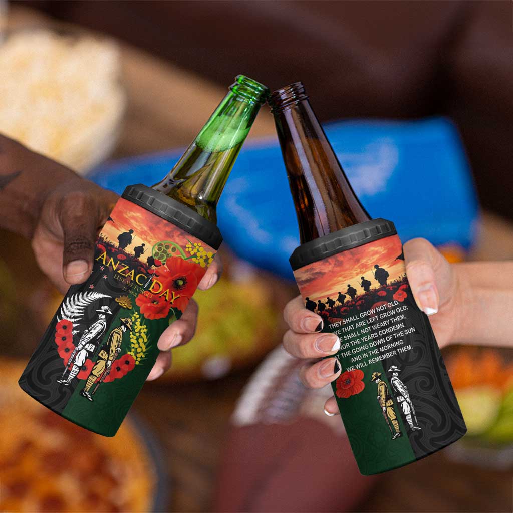 New Zealand and Australia ANZAC Day 4 in 1 Can Cooler Tumbler Lest We Forget Indigenous and Maori Pattern LT03 - Polynesian Pride