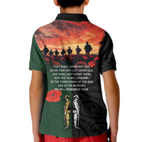 New Zealand and Australia ANZAC Day Kid Polo Shirt Lest We Forget Indigenous and Maori Pattern LT03 - Polynesian Pride