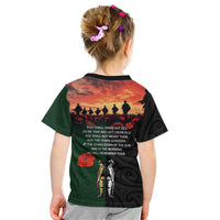 New Zealand and Australia ANZAC Day Kid T Shirt Lest We Forget Indigenous and Maori Pattern