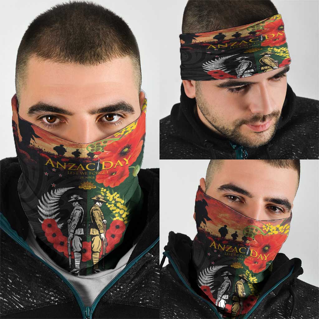 New Zealand and Australia ANZAC Day Neck Gaiter Lest We Forget Indigenous and Maori Pattern LT03 - Polynesian Pride