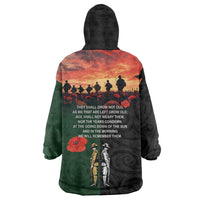 New Zealand and Australia ANZAC Day Wearable Blanket Hoodie Lest We Forget Indigenous and Maori Pattern LT03 - Polynesian Pride