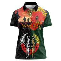 New Zealand and Australia ANZAC Day Women Polo Shirt Lest We Forget Indigenous and Maori Pattern LT03 Female Multicolor - Polynesian Pride