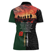 New Zealand and Australia ANZAC Day Women Polo Shirt Lest We Forget Indigenous and Maori Pattern LT03 - Polynesian Pride