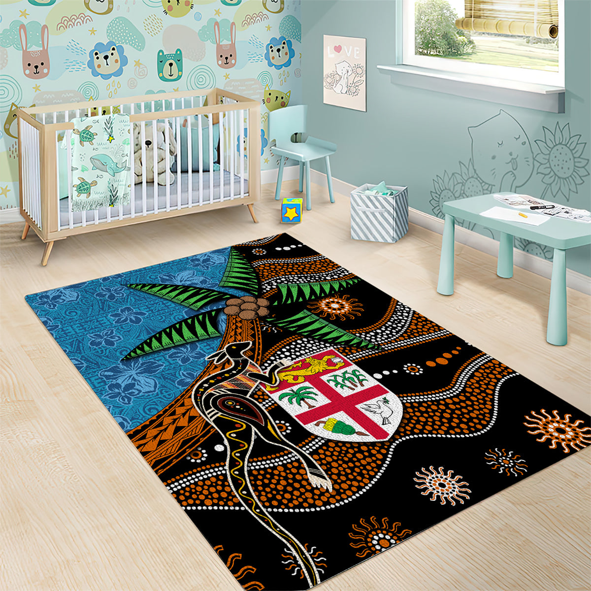 Fiji and Australia Area Rug Fijian and Aboriginal mix Culture