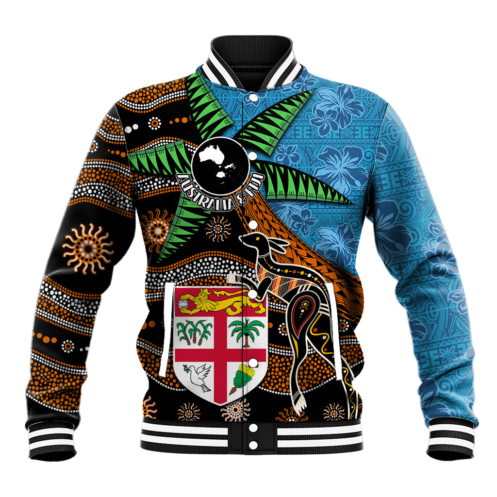 Fiji and Australia Baseball Jacket Fijian and Aboriginal mix Culture