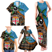 Fiji and Australia Family Matching Tank Maxi Dress and Hawaiian Shirt Fijian and Aboriginal mix Culture