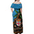 Fiji and Australia Off Shoulder Maxi Dress Fijian and Aboriginal mix Culture