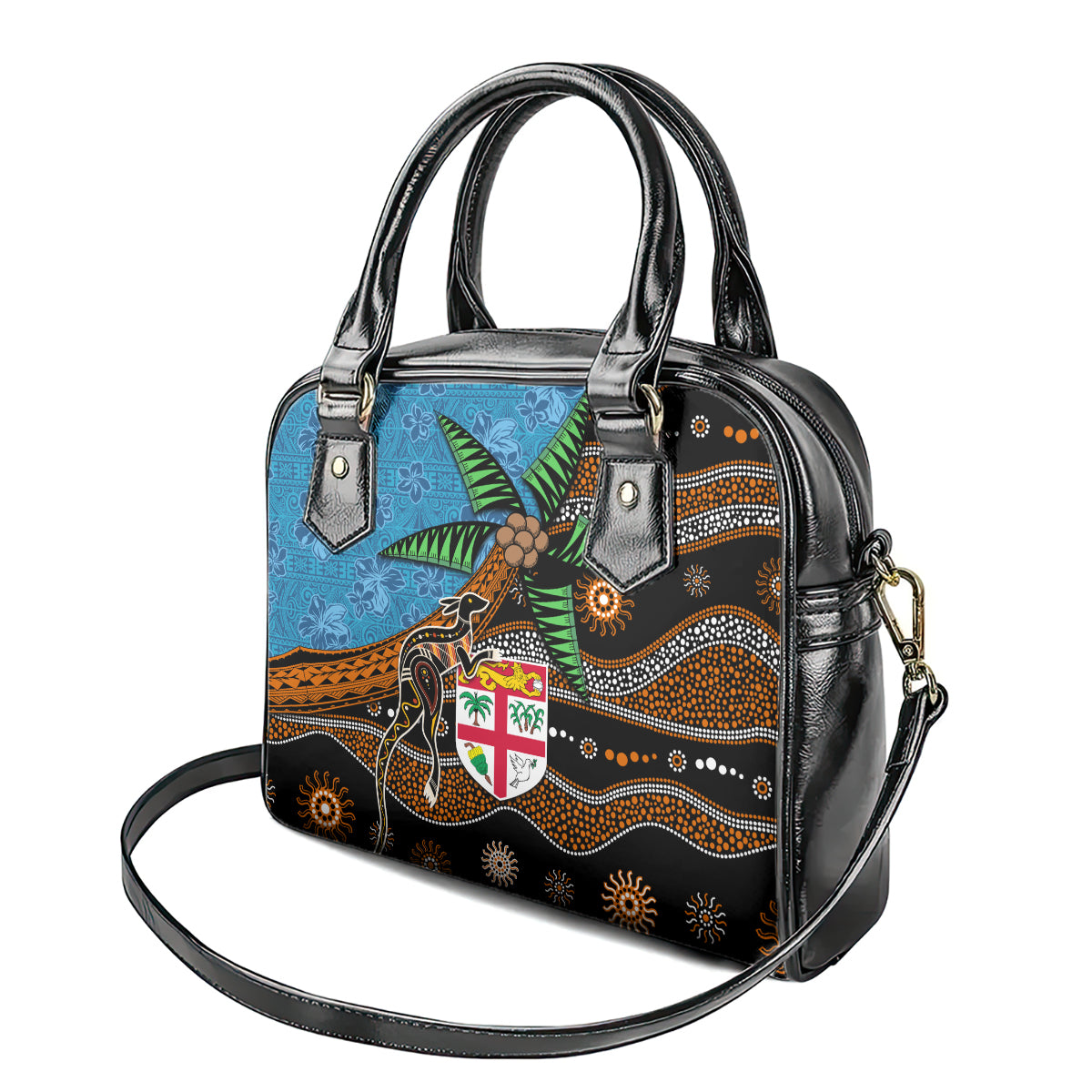 Fiji and Australia Shoulder Handbag Fijian and Aboriginal mix Culture