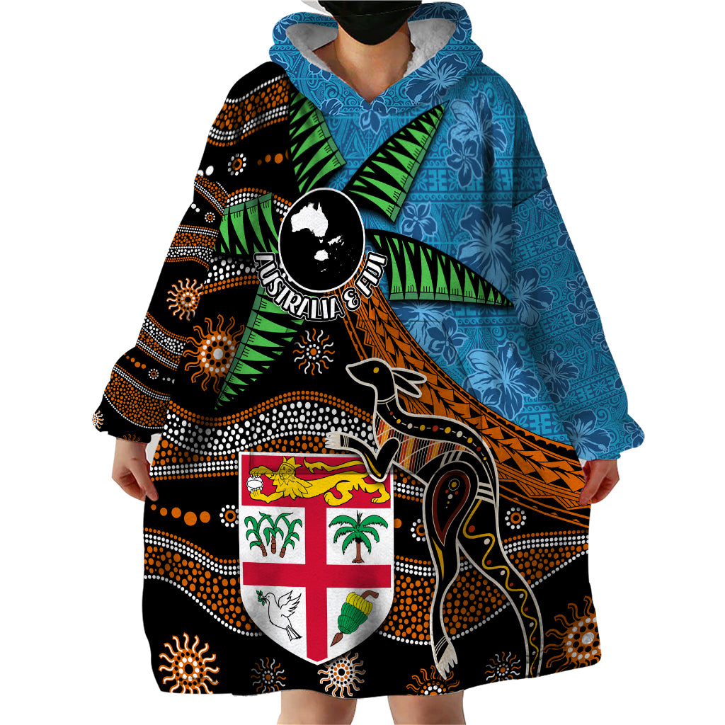 Fiji and Australia Wearable Blanket Hoodie Fijian and Aboriginal mix Culture