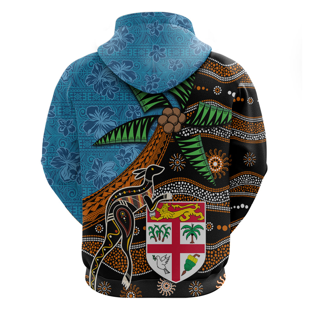 Fiji and Australia Zip Hoodie Fijian and Aboriginal mix Culture LT03 - Polynesian Pride