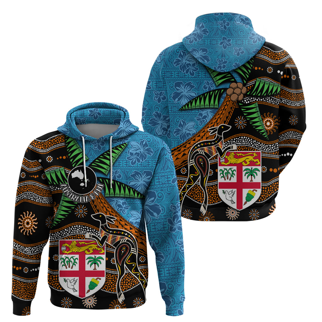Fiji and Australia Zip Hoodie Fijian and Aboriginal mix Culture LT03 - Polynesian Pride