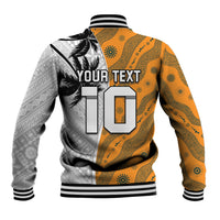 Custom Fiji and Australia Rugby Baseball Jacket Tapa Mix Aboriginal Pattern Half Style