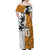 Custom Fiji and Australia Rugby Off Shoulder Maxi Dress Tapa Mix Aboriginal Pattern Half Style