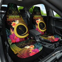 Vanuatu Independence Day Car Seat Cover Sand Drawing Melanesian Vibes