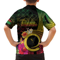 Vanuatu Independence Day Family Matching Puletasi and Hawaiian Shirt Sand Drawing Melanesian Vibes LT03 - Polynesian Pride