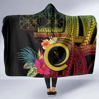 Vanuatu Independence Day Hooded Blanket Sand Drawing Melanesian Vibes