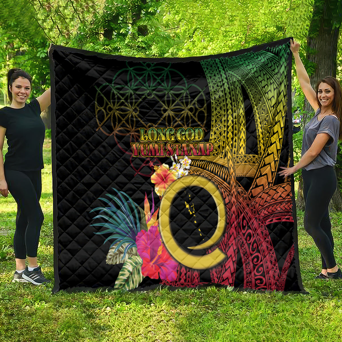 Vanuatu Independence Day Quilt Sand Drawing Melanesian Vibes LT03 - Polynesian Pride