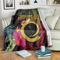 Vanuatu Selebretem 44th Indipendens Dei Blanket Sand Drawing Melanesian Vibes LT03 Black - Polynesian Pride