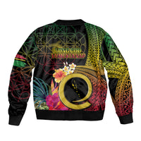 Vanuatu Selebretem 44th Indipendens Dei Bomber Jacket Sand Drawing Melanesian Vibes