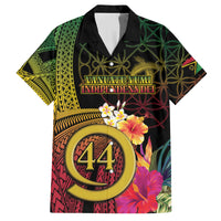 Vanuatu Selebretem 44th Indipendens Dei Family Matching Long Sleeve Bodycon Dress and Hawaiian Shirt Sand Drawing Melanesian Vibes