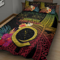 Vanuatu Selebretem 44th Indipendens Dei Quilt Bed Set Sand Drawing Melanesian Vibes