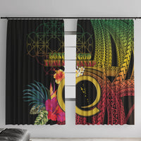 Vanuatu Selebretem 44th Indipendens Dei Window Curtain Sand Drawing Melanesian Vibes